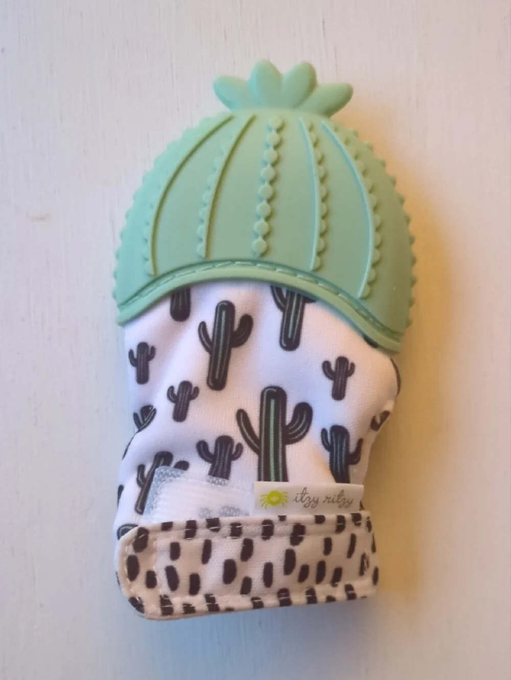 Set Of 2 Baby Teething Mittens - Nubby Elephant And Itzy Ritzy Cactus